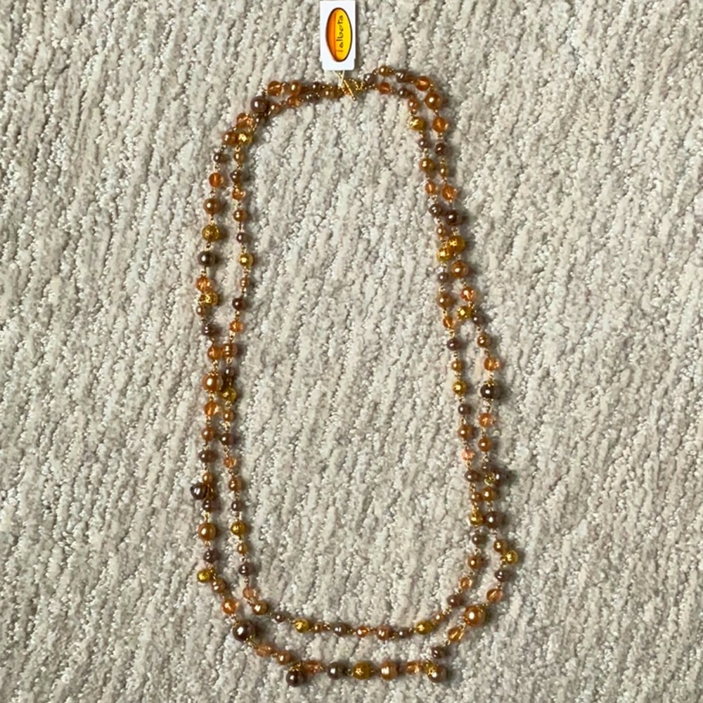 NWT Talbots Double Strand Beaded Necklace Subtle Statement